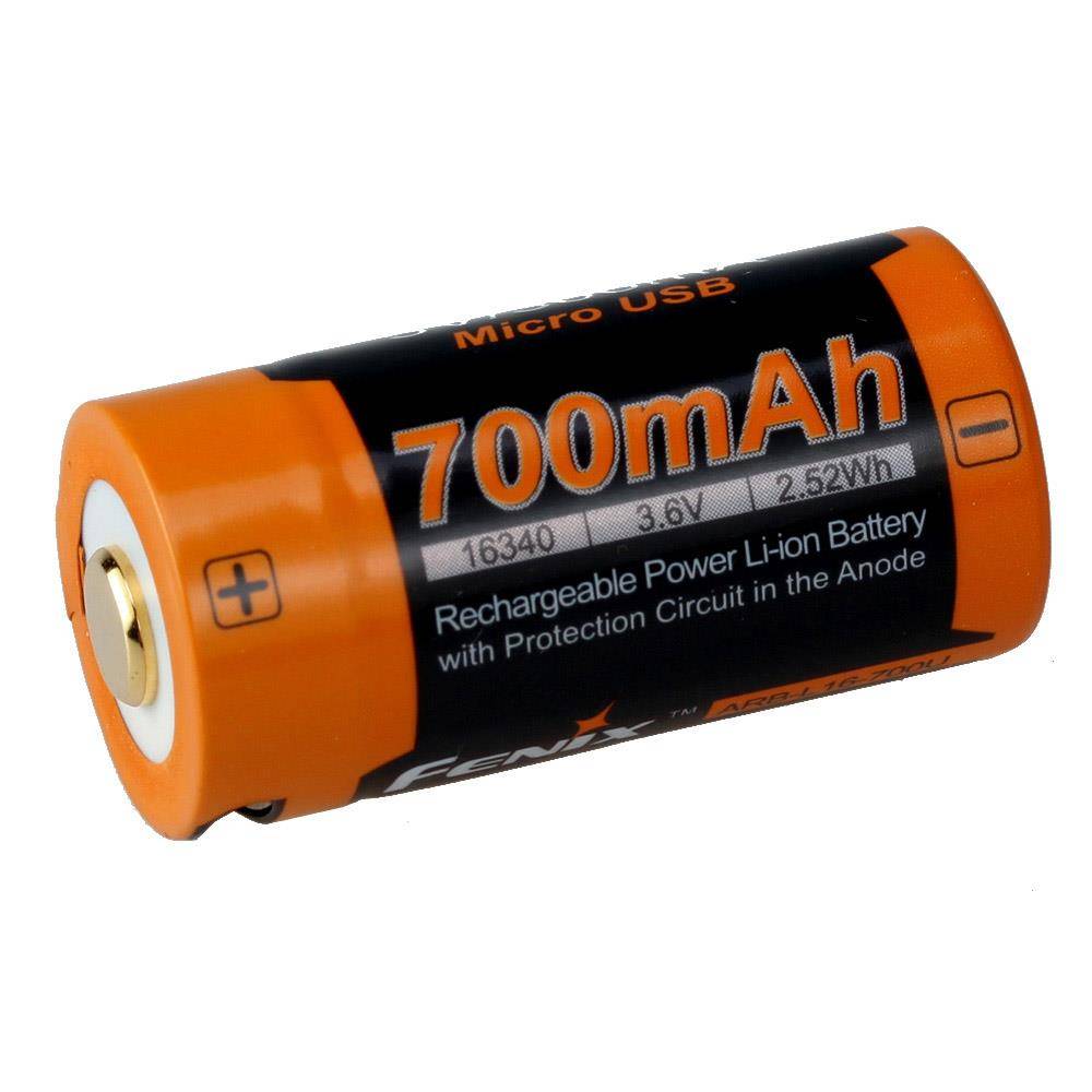 Fenix ARB-L16-700U | 16340 RC123A Li-Ionen Akku mit USB 700mAh