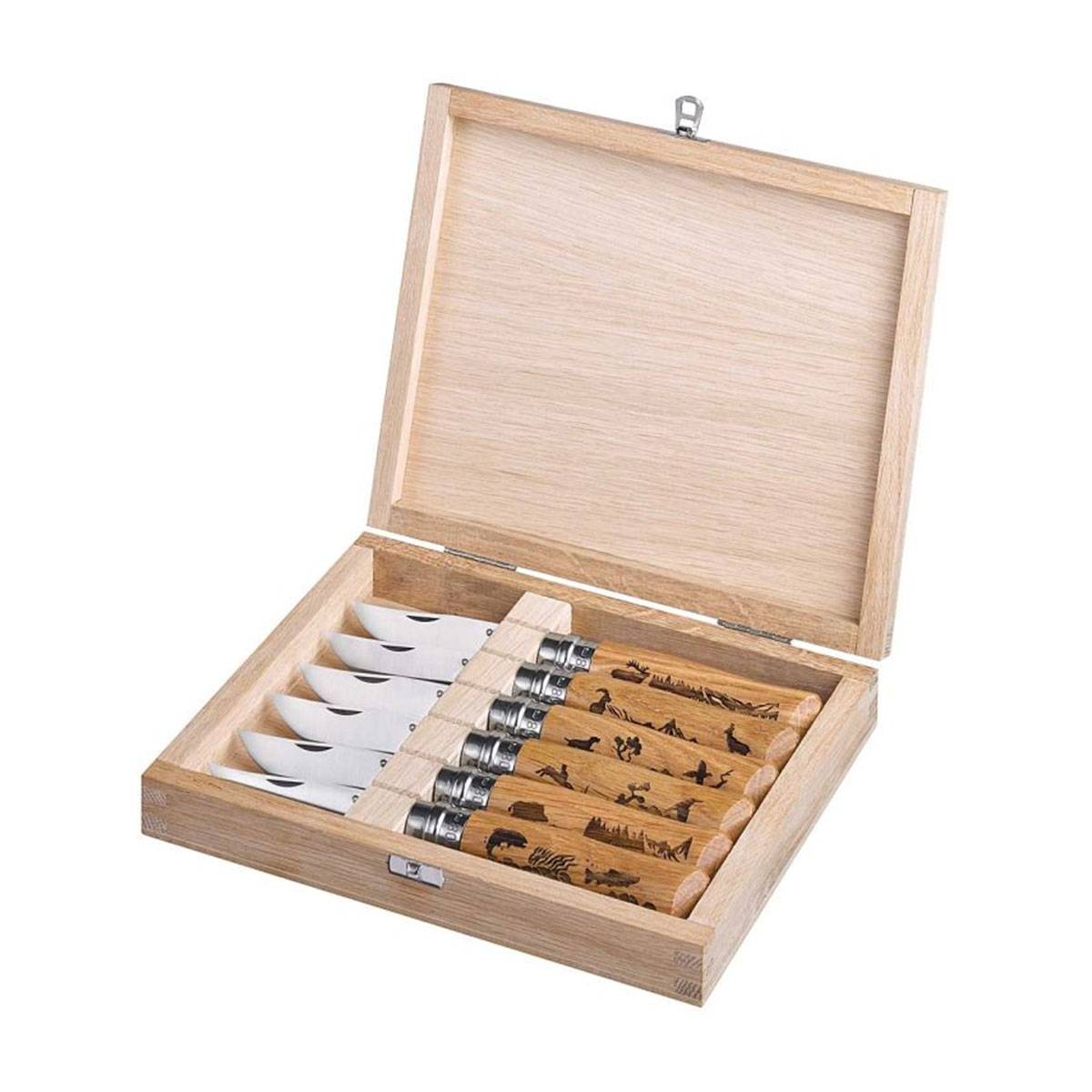 Opinel Animalia-Kollektion - 6 Messer No 08 In Holzbox