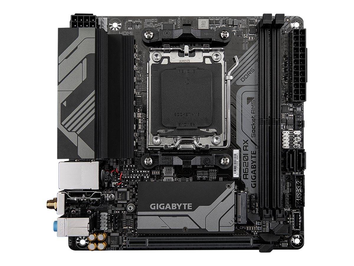 Gigabyte A620I AX - 1.0 - Motherboard - Mini-ITX - Socket AM5 - AMD A620 Chipsatz - USB 3.2 Gen 1, USB-C 3.2 Gen 1, USB 3.2 Gen 2 - 2.5 Gigabit LAN