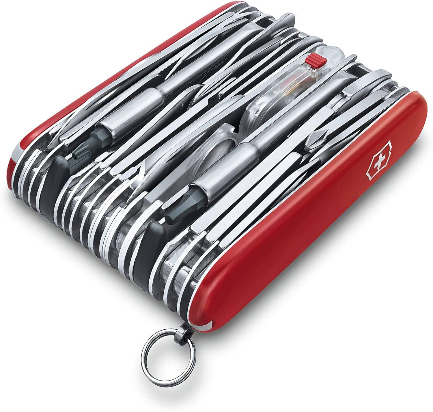 Victorinox Taschenmesser Swiss Champ XXL (73 Funktionen, Klinge, Korkenzieher, Schere, Lupe, Kombi-Zange) rot
