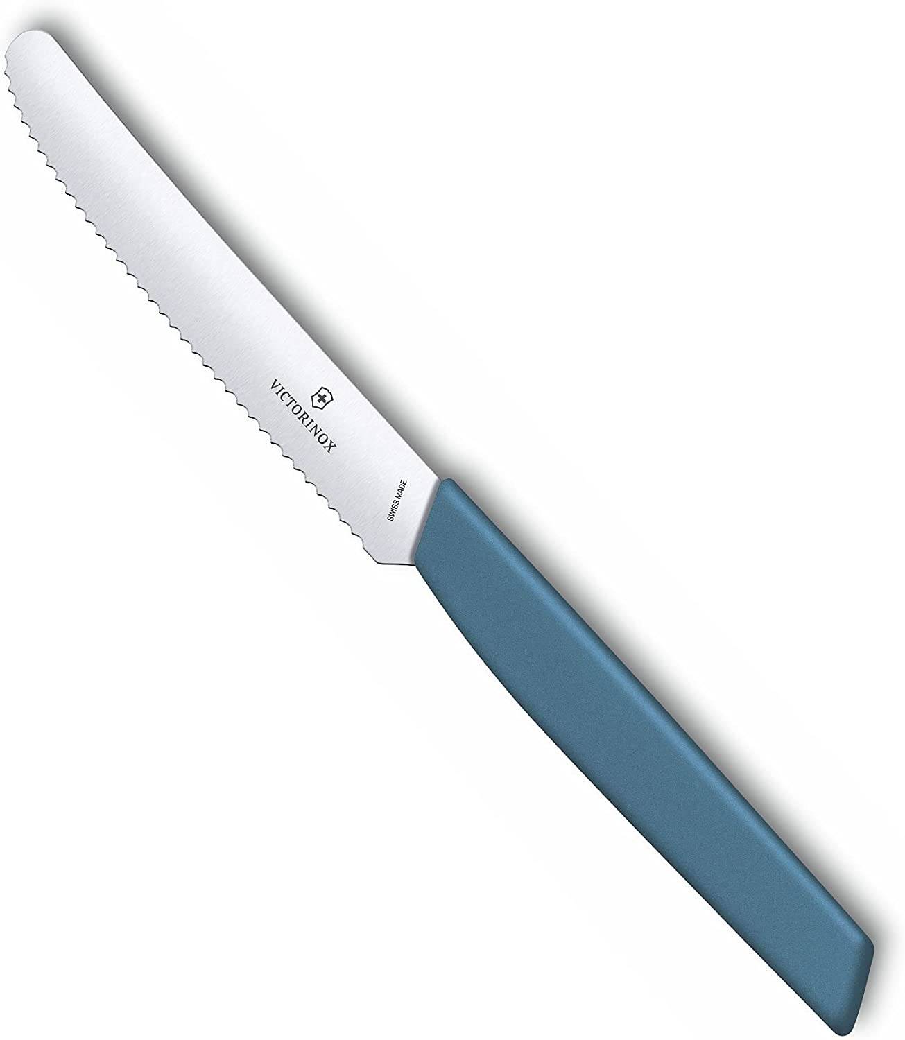 Victorinox Swiss Modern Tomaten- & Tafelmesser, Wellens, 11cm, cornflower