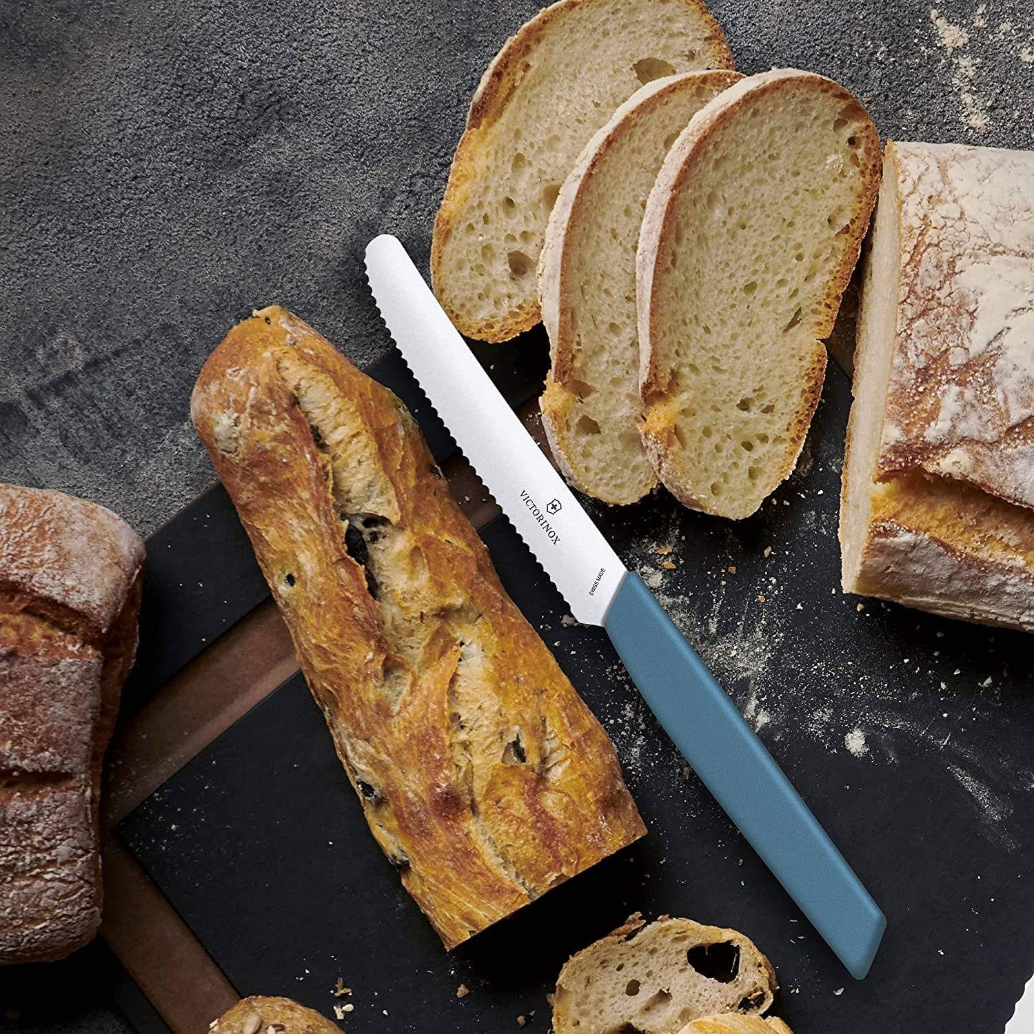 Victorinox Swiss Modern Tomaten- & Tafelmesser, Wellens, 11cm, cornflower