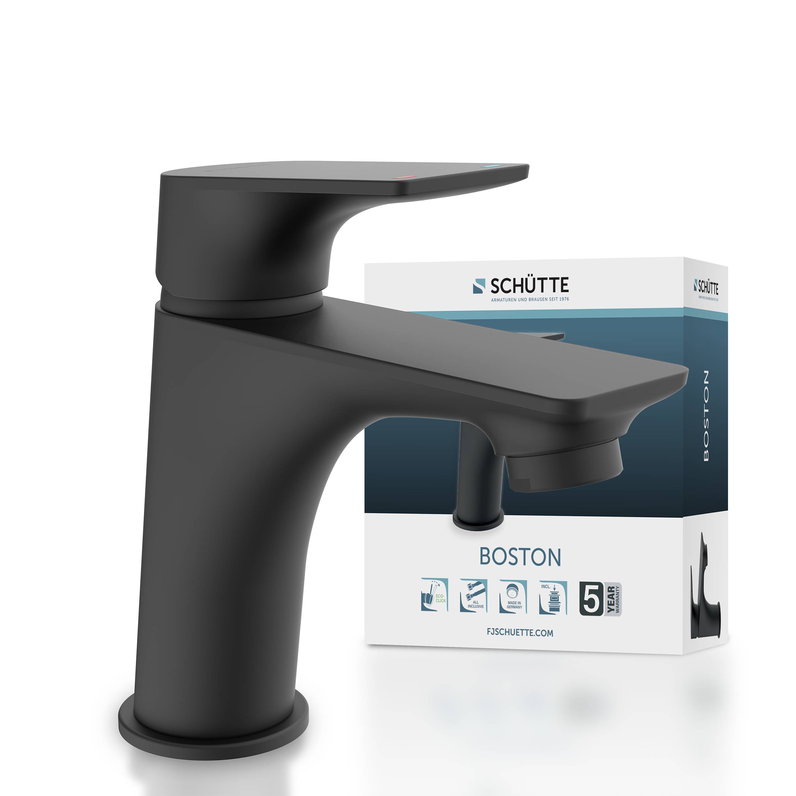 BOSTON Waschtischarmatur, Schwarz matt