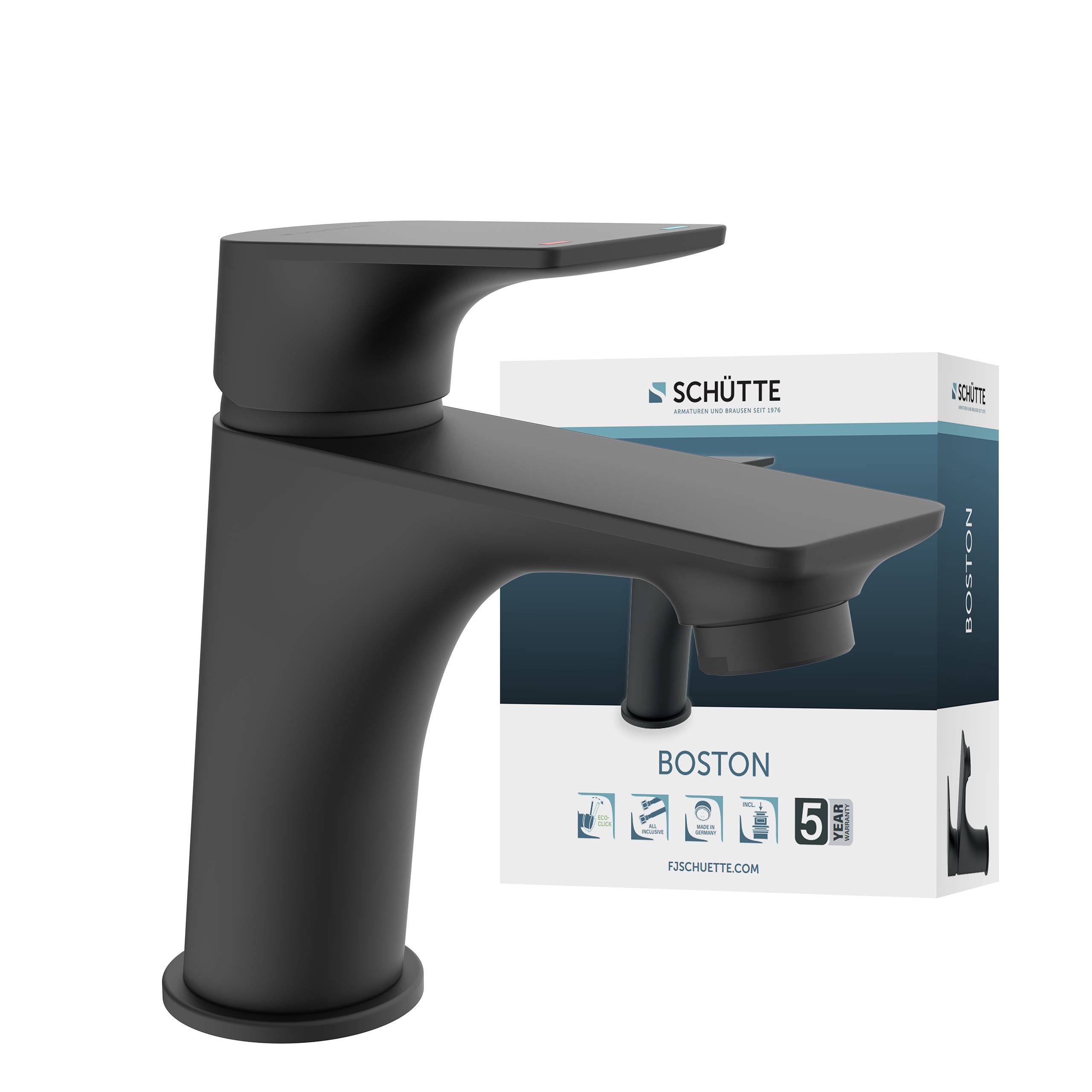 BOSTON Waschtischarmatur, Schwarz matt