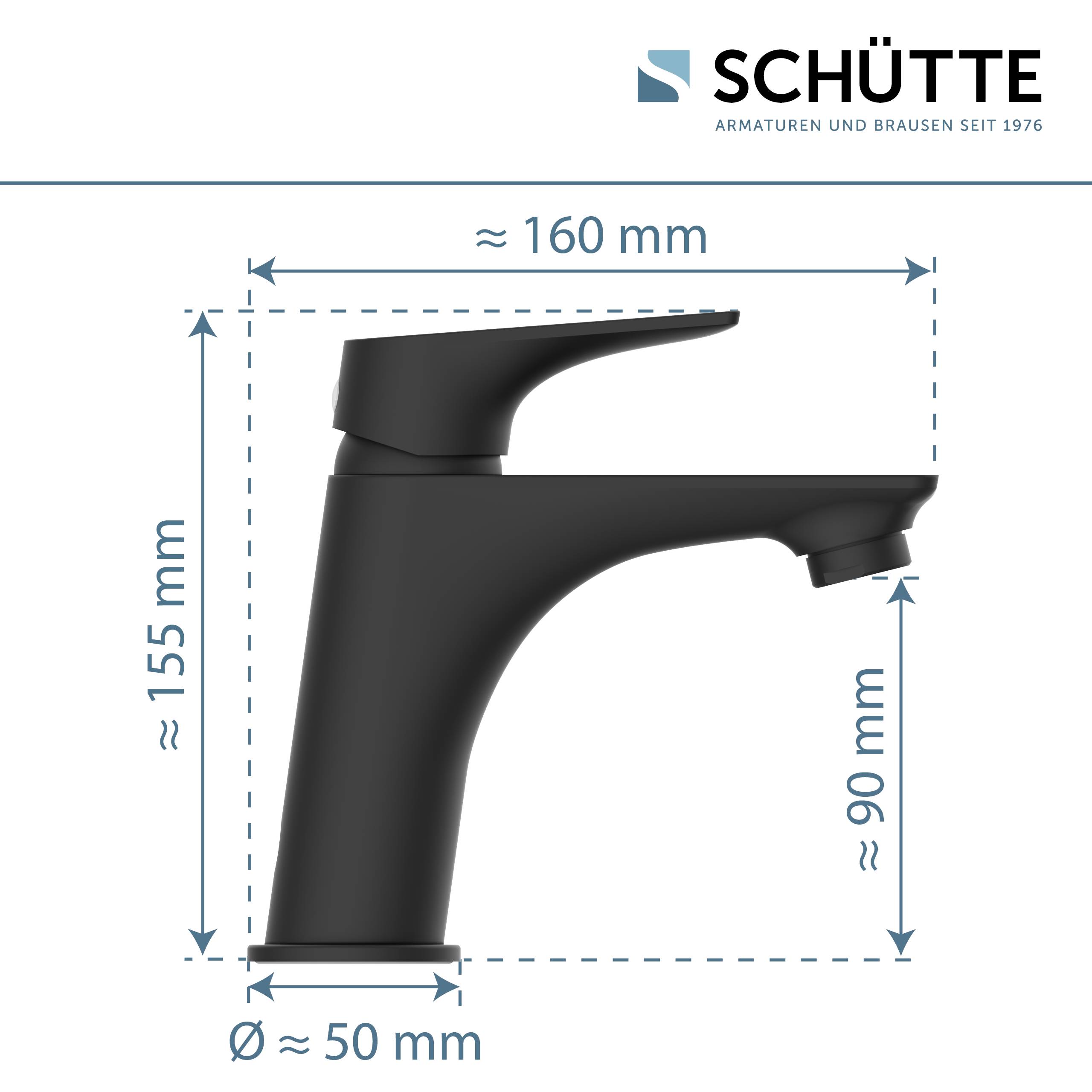 BOSTON Waschtischarmatur, Schwarz matt