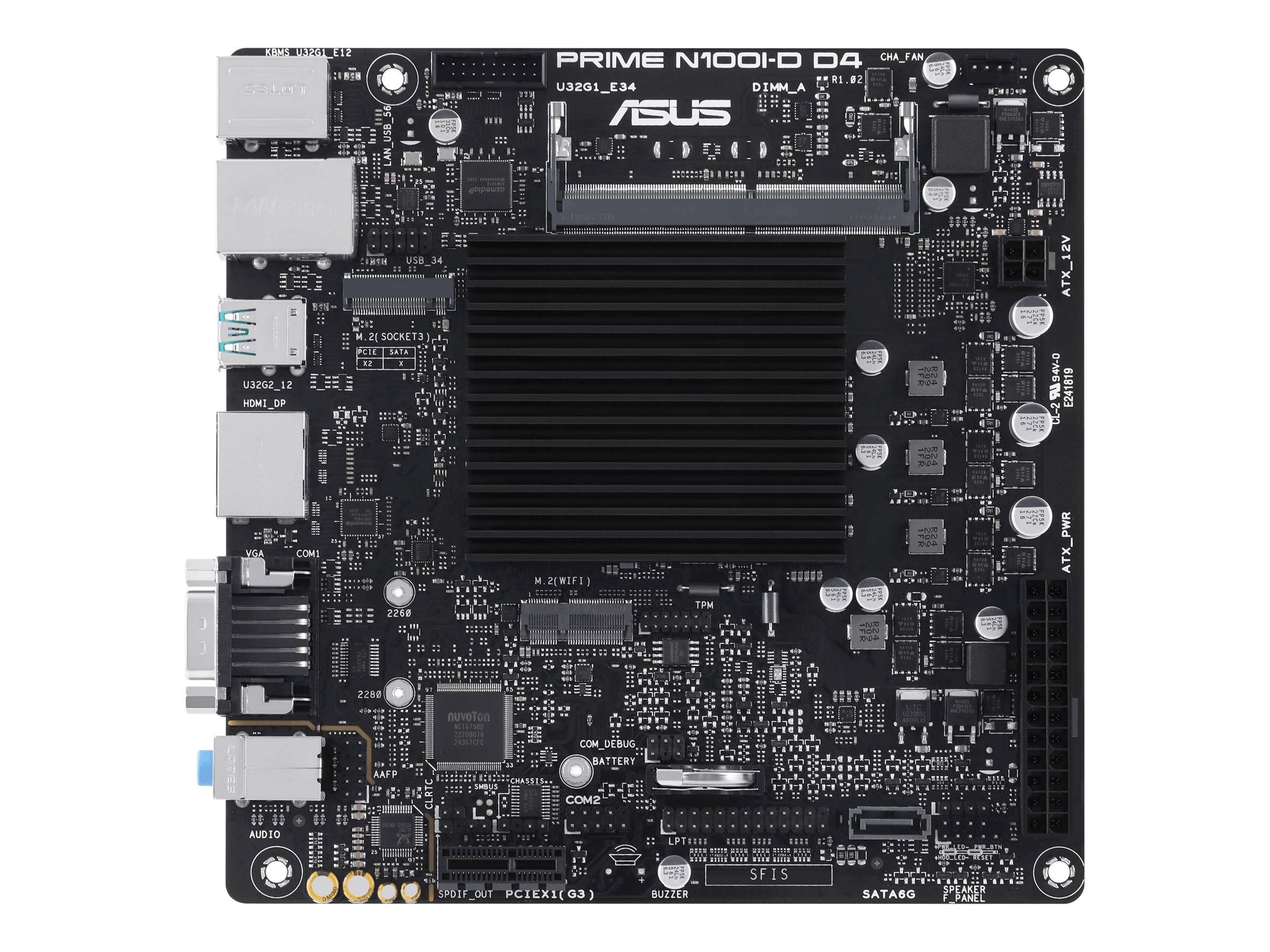 ASUS Prime N100I-D D4 MiniITX (Intel N100 bis zu 4x 3,4GHz, 1x PCIe 3.0 x1) [LÜFTERLOS]