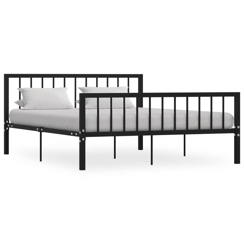 vidaXL Bettgestell Schwarz Metall 160×2