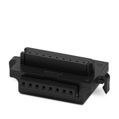 OBD-II Buchsenadapter mit Verriegelungsclips, typischerweise für Diagnoseschnittstellen in Fahrzeugen verwendet.
