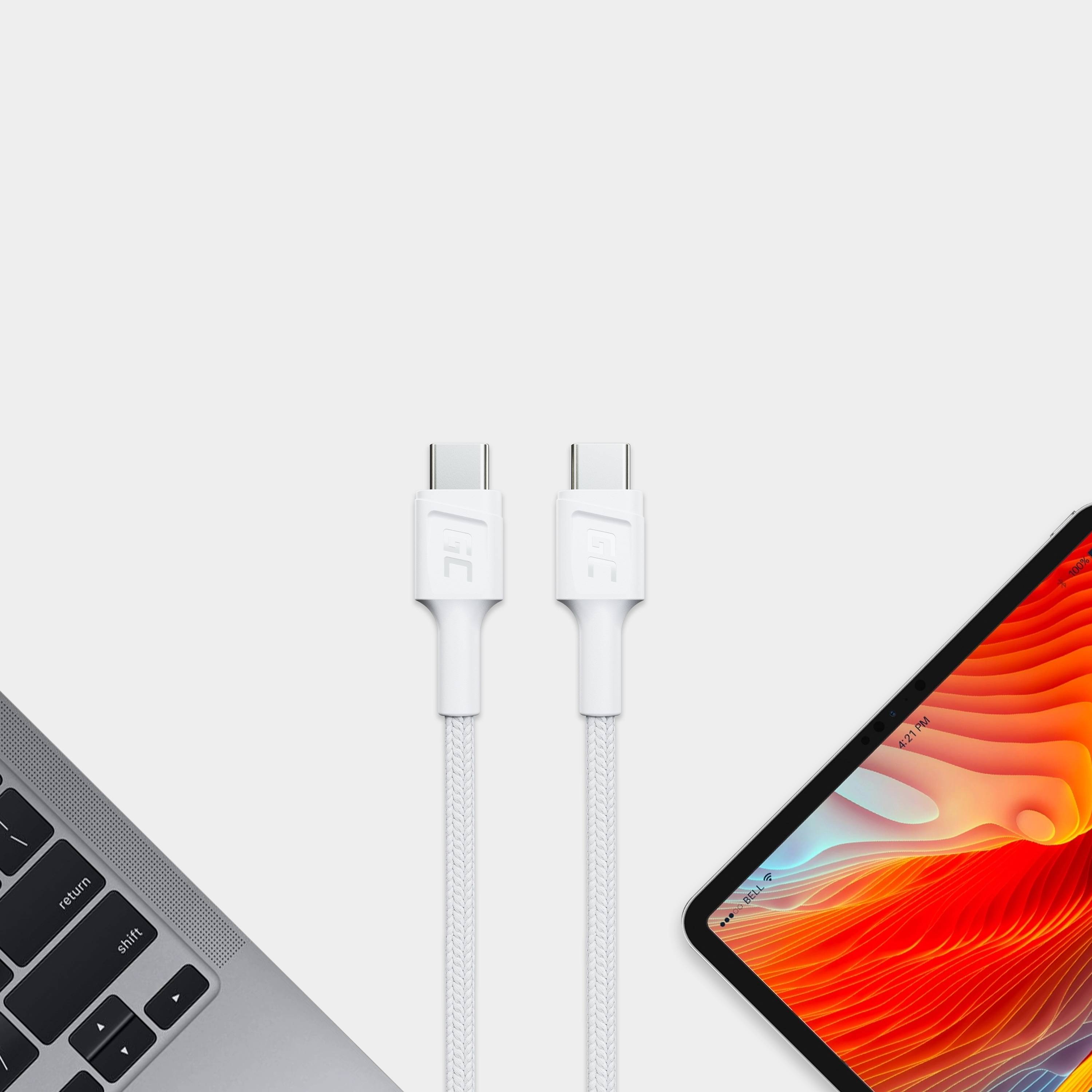 Weiß USB-C Typ C 1,2m Power Delivery 60W, QC 3.0