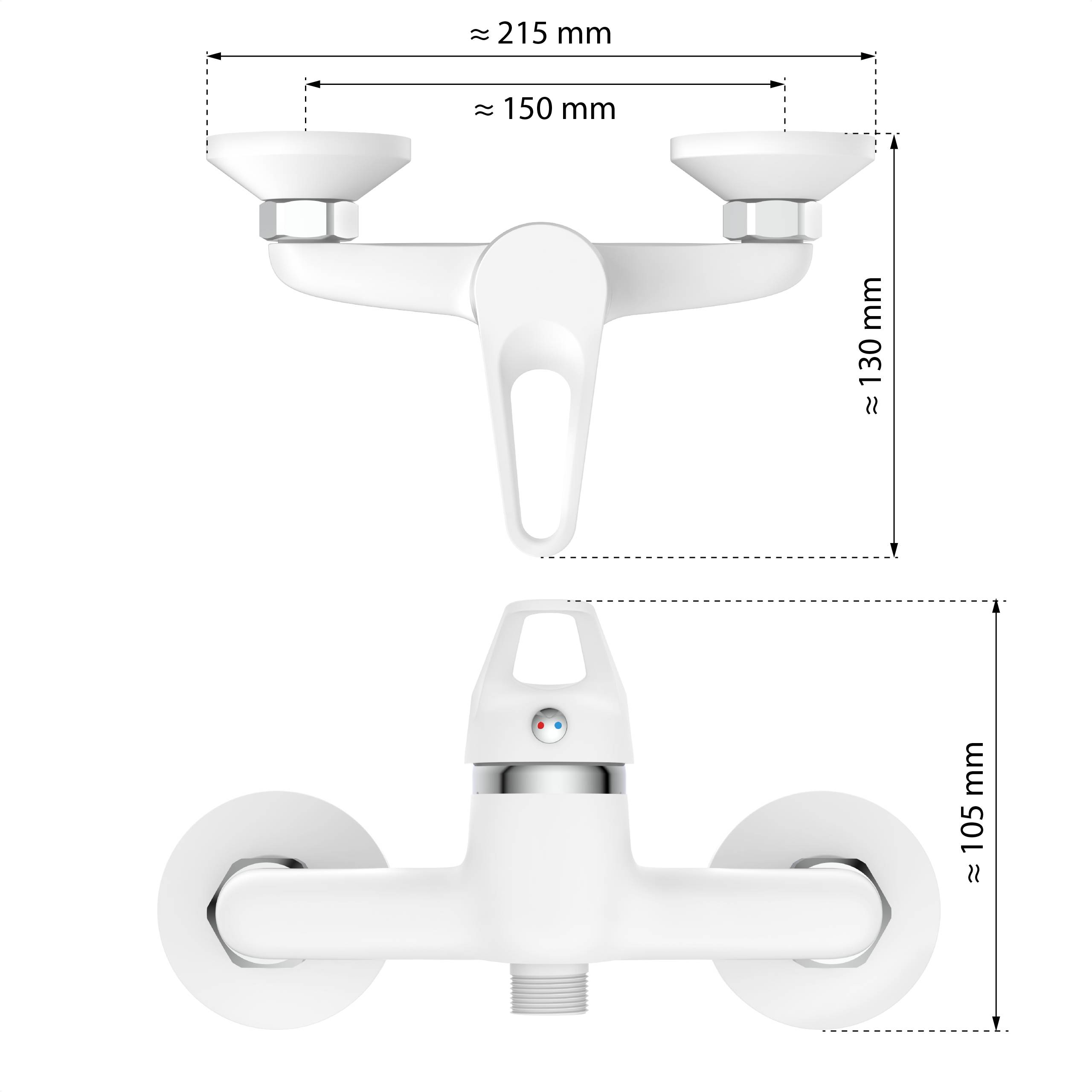 SPEED Duscharmatur, Weiß/Chrom