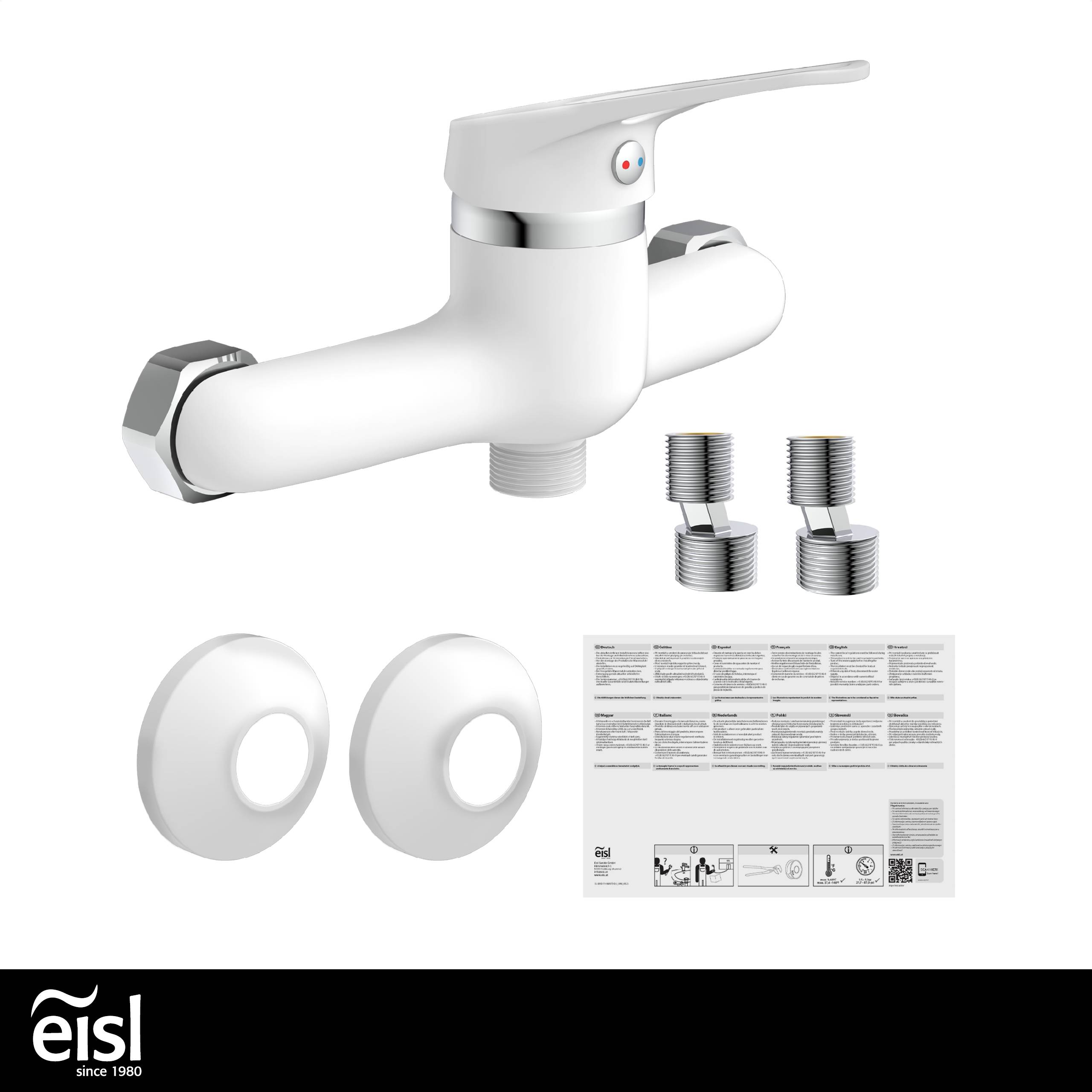 SPEED Duscharmatur, Weiß/Chrom