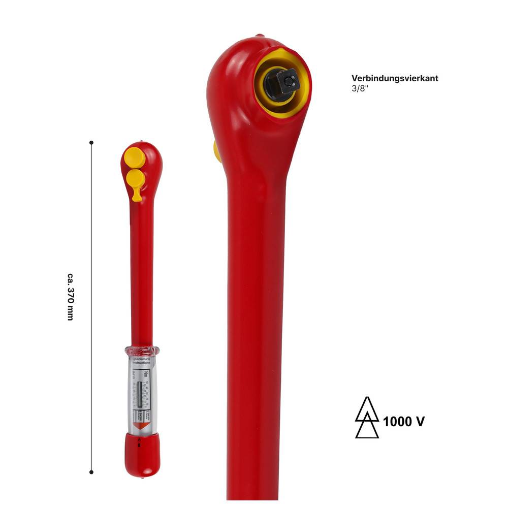 WETEC Drehmomentschlüssel, 3/8", 1.000 V, Drehmoment 5-50 Nm