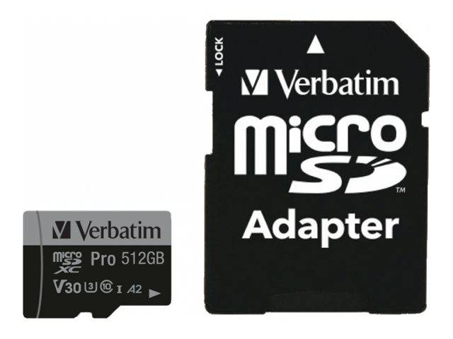 VERBATIM MicroSD-Card Pro, U3, 4K, 512GB