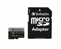 VERBATIM MicroSD-Card Pro, U3, 4K, 512GB