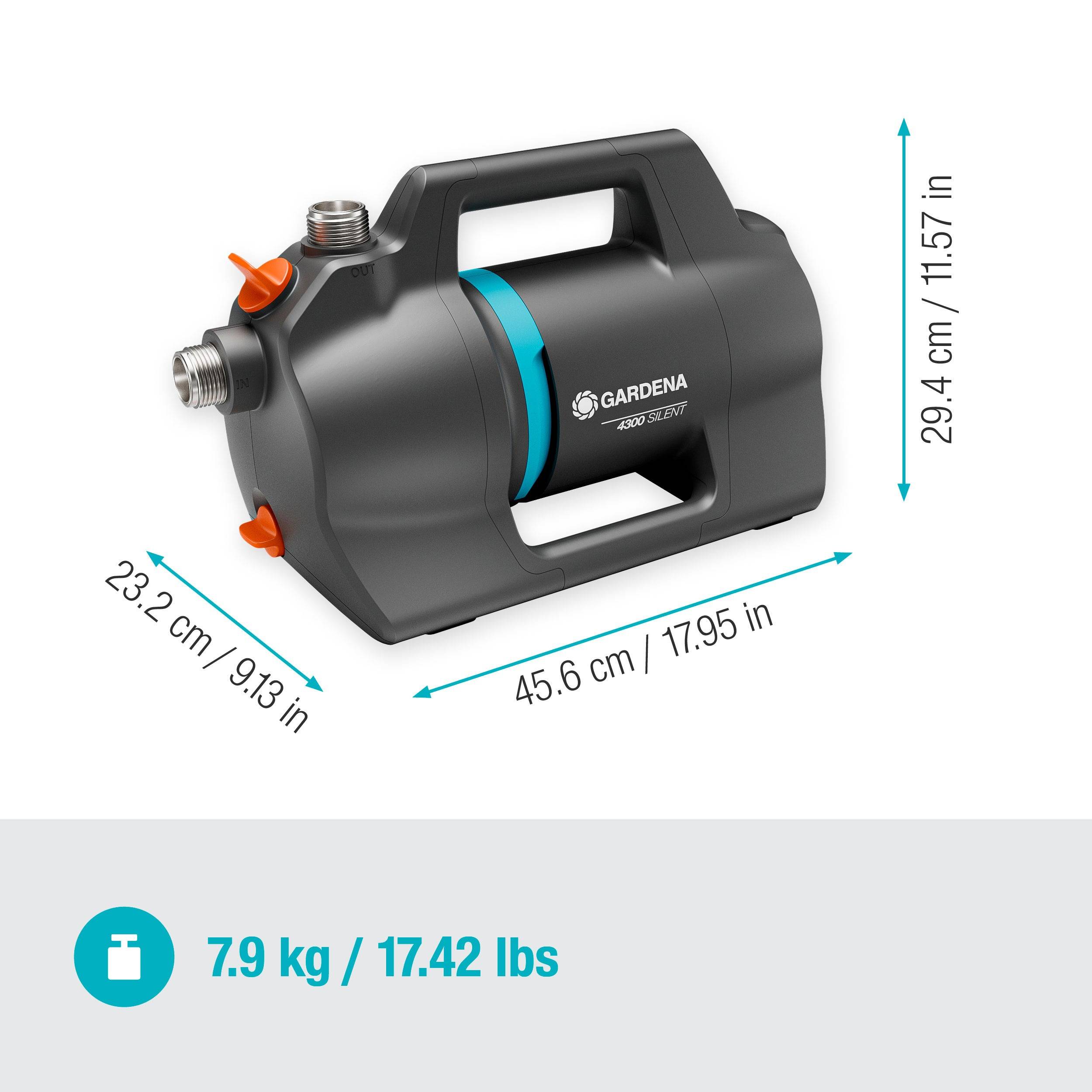 GARDENA Gartenpumpe 4300 Silent, 09056-20