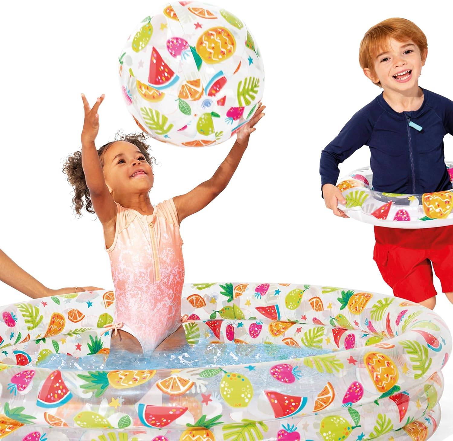 INTEX 3er Pool-Set Planschbecken Wasserball Schwimmring Kinder Garten Sommer