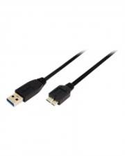 USB 3.0-Kabel mit einem Standard-A-Anschluss auf der linken Seite und einem Micro-B-Anschluss auf der rechten Seite, verwendet für Datenübertragung und Laden.