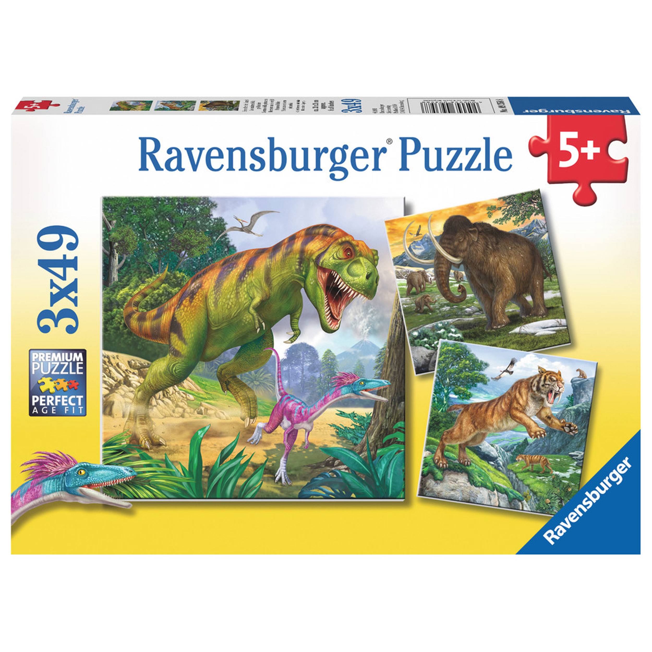 Ravensburger Puzzle Herrscher Der Urzeit, inklusive Mini-Poster, 3 x 49 Teile, 09358 8
