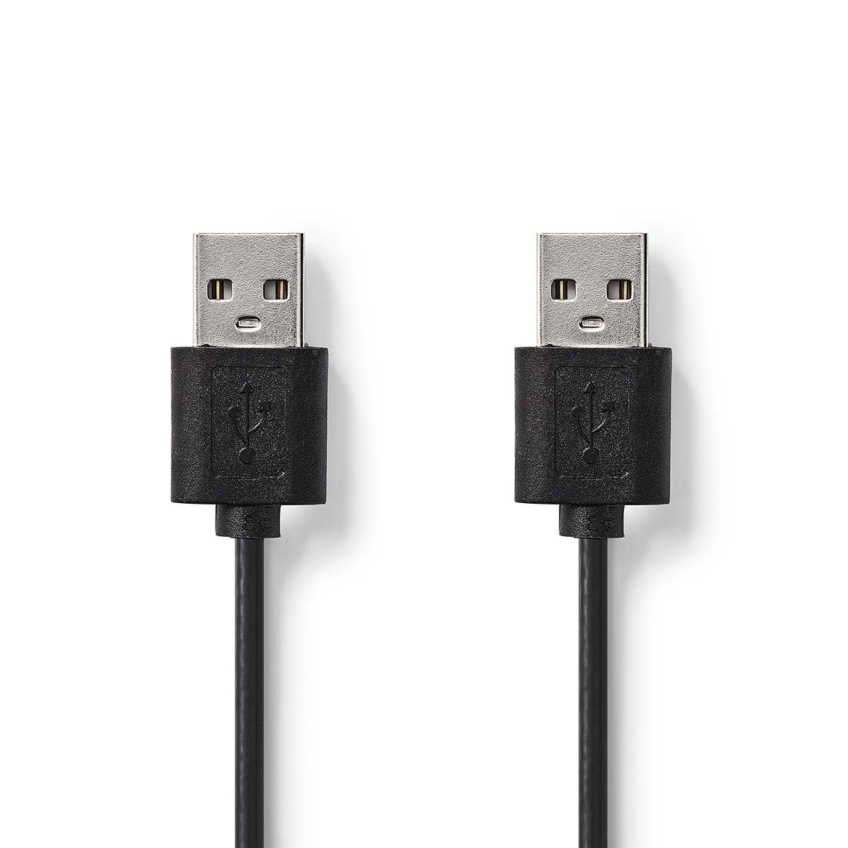 Nedis CCGL60001BK20 - 2 m - USB C - USB C - USB 2.0 - 480 Mbit/s - Schwarz