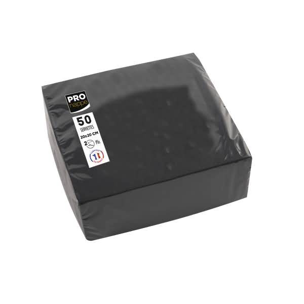 Serviette SV622021I 20x20cm schwarz 50 Stück