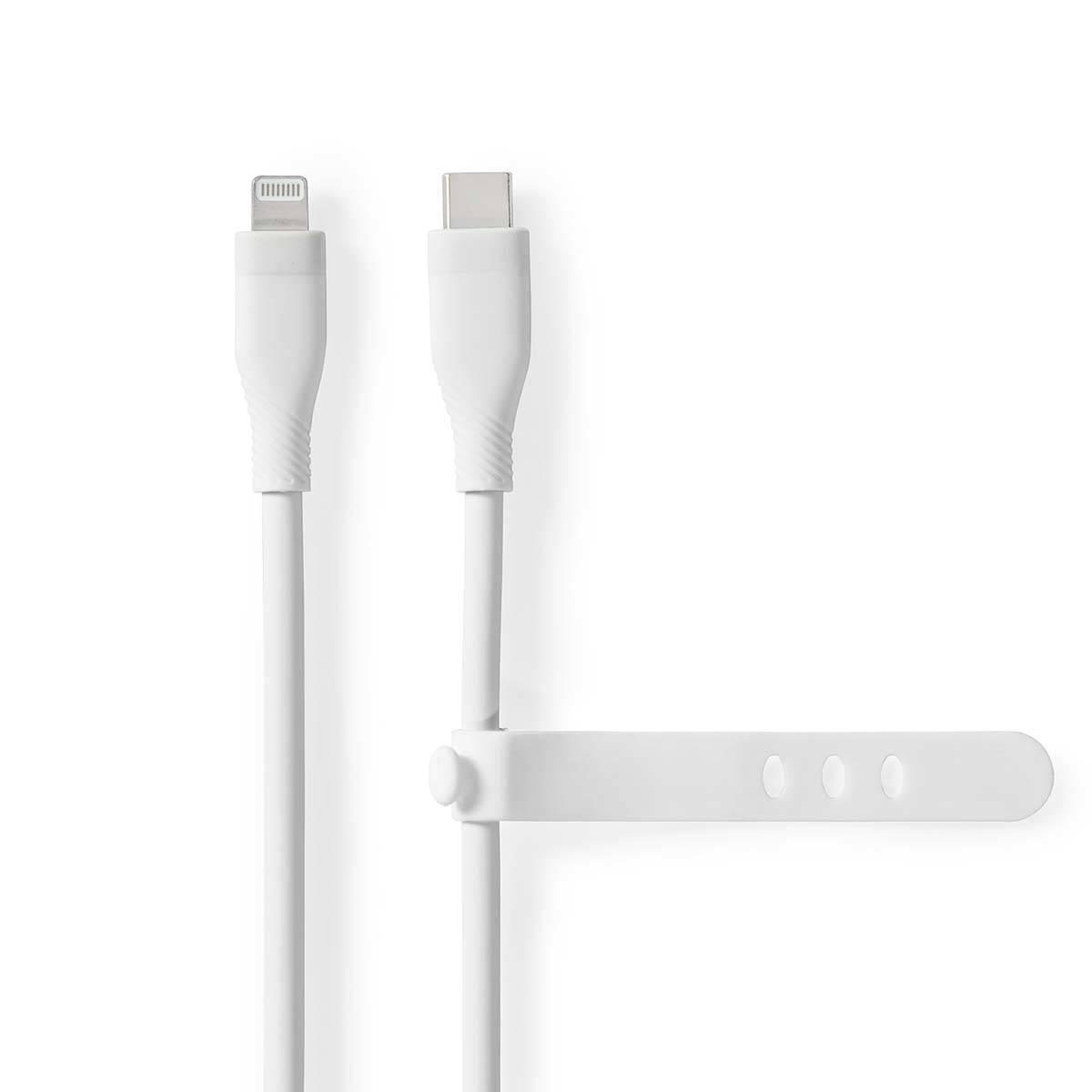 Nedis CCGB39800WT15 - 1,5 m - Lightning - USB C - Männlich - Männlich - Weiß