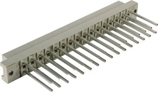 Eine beige Plastikkamm mit horizontalen Metallstacheln, der typischerweise verwendet wird, um Vögel vom Landen auf Oberflächen abzuhalten.