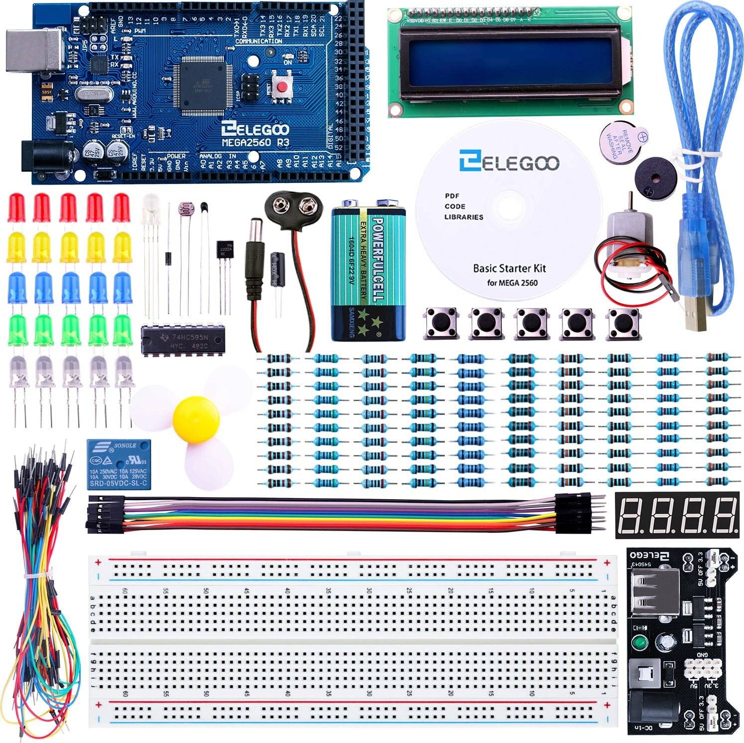 Elegoo Mega 2560 Basic Starter Kit, Arduino-kompatibles Lernset für Einsteiger