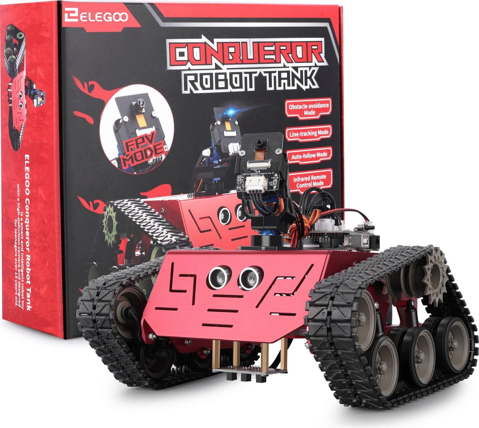 Elegoo Smart Robot Tank Kit, Arduino UNO R3 kompatibel, Kettenantrieb, STEM-Lernset