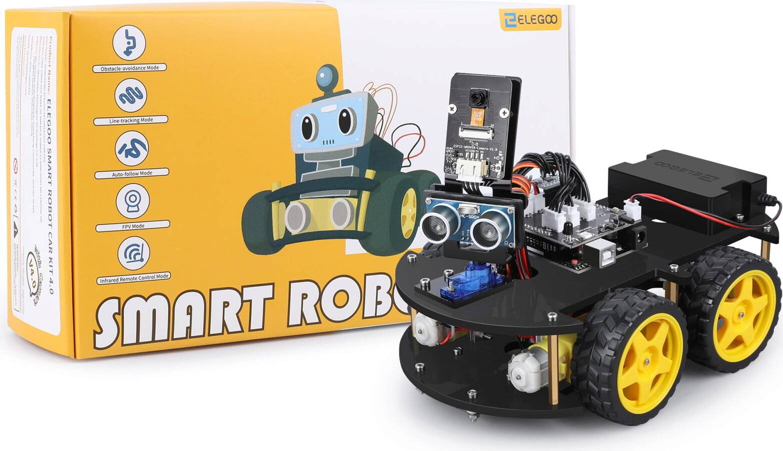 Elegoo Smart Robot Car Kit, Arduino-kompatibler STEM-Bausatz, UNO R3, FPV-Kamera