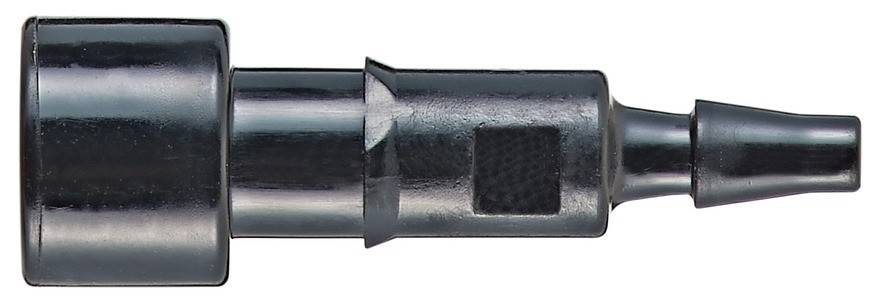 Nahaufnahme eines Metallrohrs mit einem strukturierten Abschnitt auf seiner Oberfläche, die industrielles Design und Materialdetails hervorhebt.