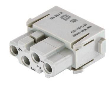 Elektrischer Anschlussblock mit nummerierten Anschlüssen 1-4, verwendet für sichere elektrische Verbindungen und Komponentenverkettung.