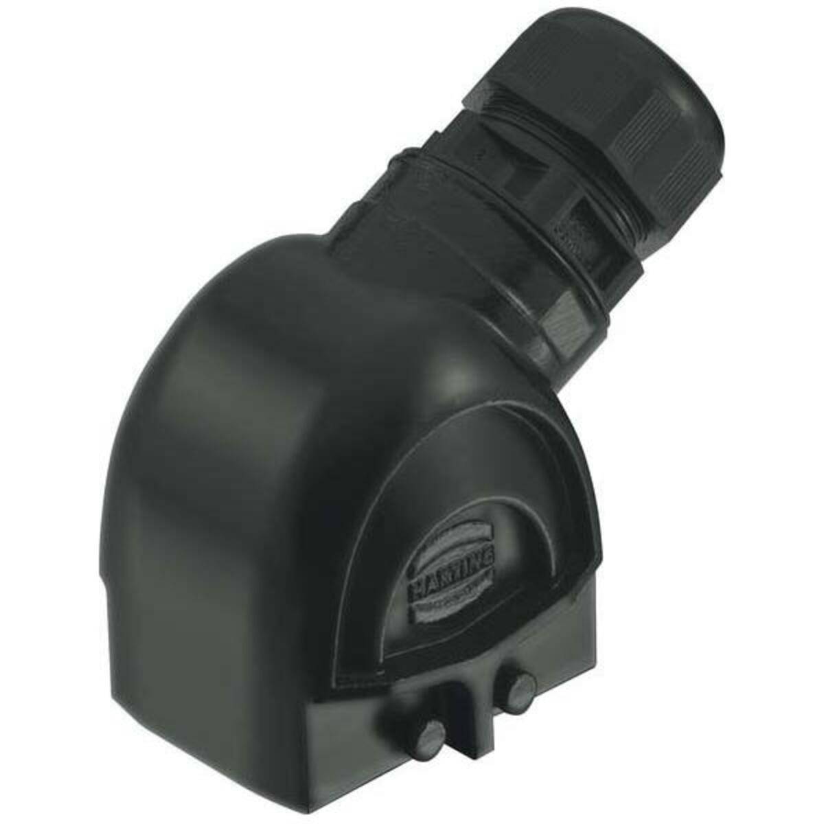 Ein schwarzer elektrischer Kabelverschraubung zur Sicherung von Kabeln.