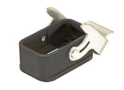 Ein Dosenöffner aus Metall mit einem schwarzen Kunststoffgriff wird gezeigt, der entwickelt wurde, um versiegelte Metalldosendeckel effizient zu durchstechen und zu öffnen.