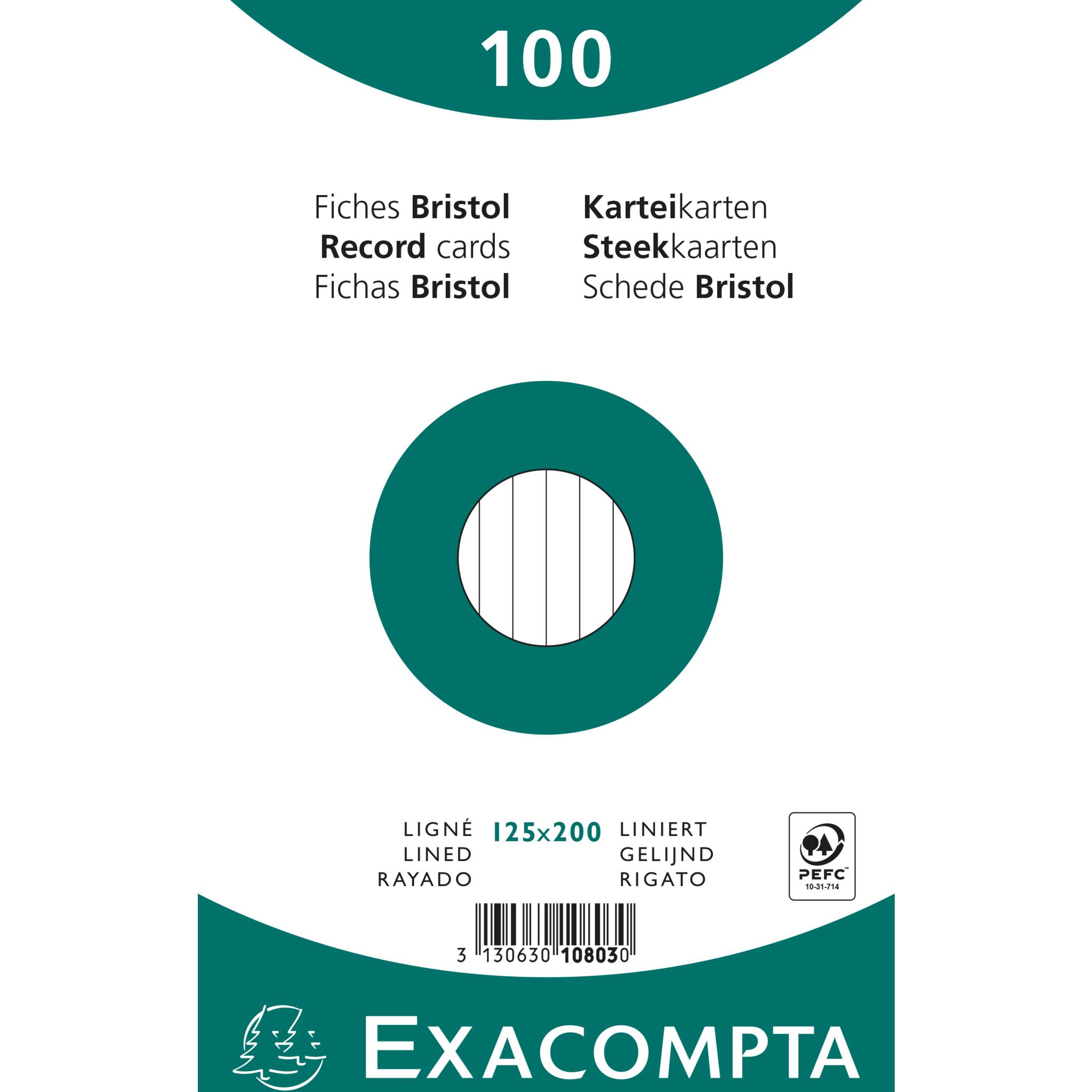 Exacompta 12x Karteikarten 125x200mm liniert 100 Stück eingeschweißt Weiß 10803X