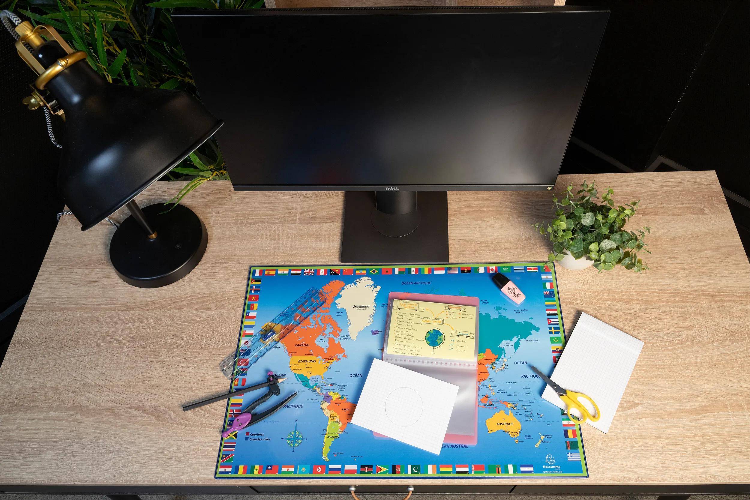 Exacompta 10x feste Schreibtischunterlage PVC Weltkarte 375x575 cm Motiv 29790E