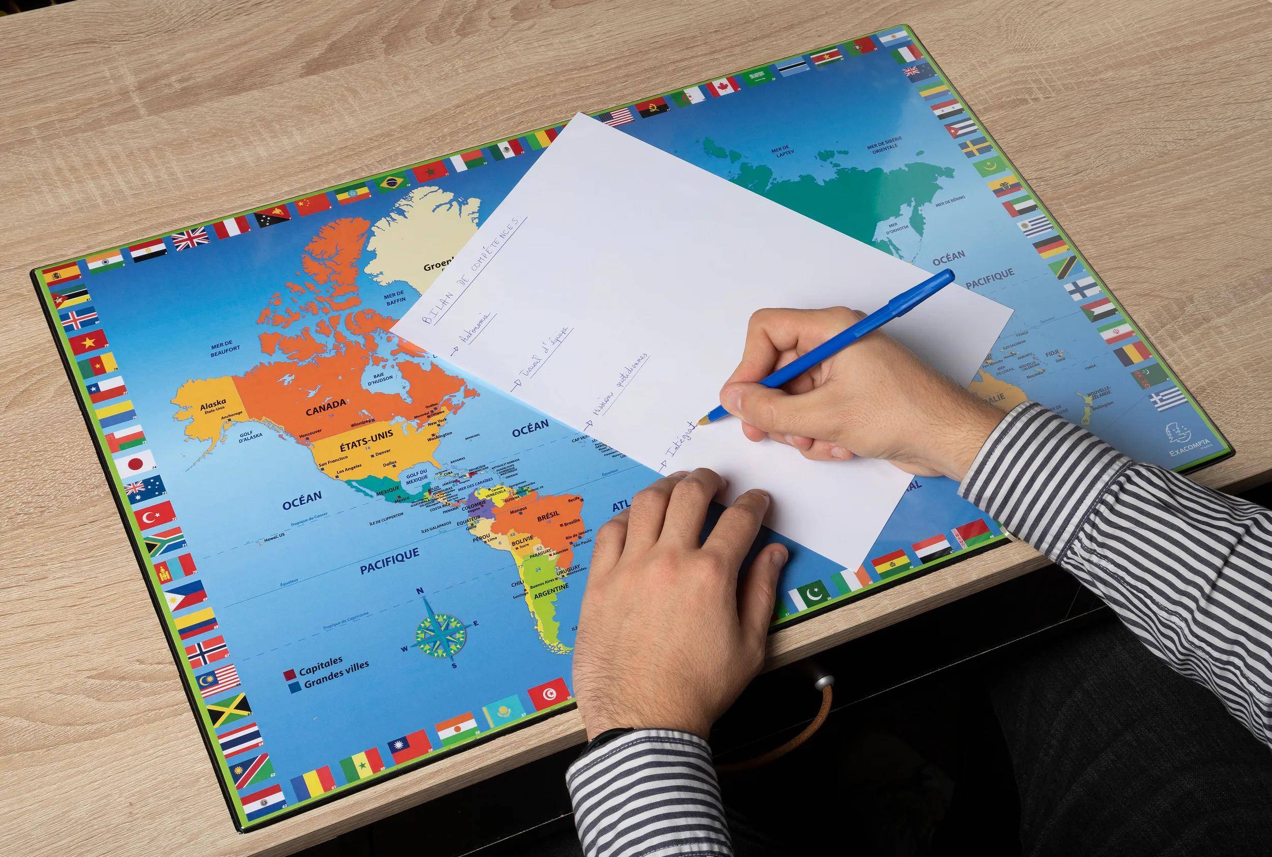 Exacompta 10x feste Schreibtischunterlage PVC Weltkarte 375x575 cm Motiv 29790E