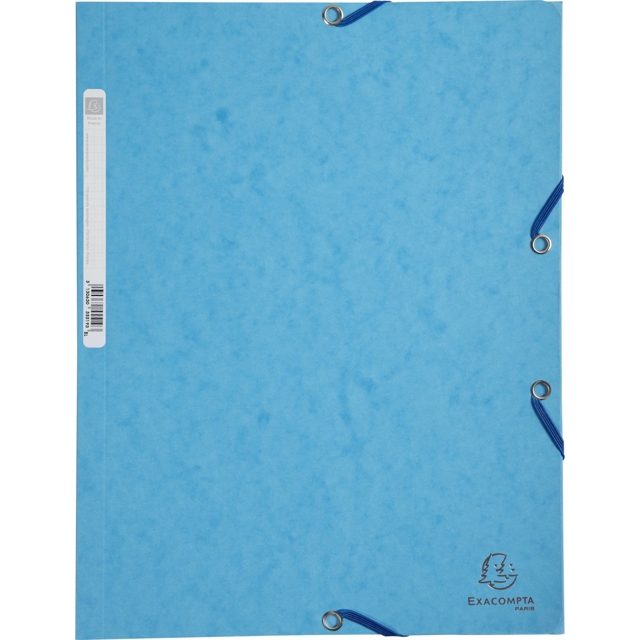Exacompta 25x Sammelmappe + Gummizug 3 Klappen Karton 400g/m2 A4 Türkis 55519E