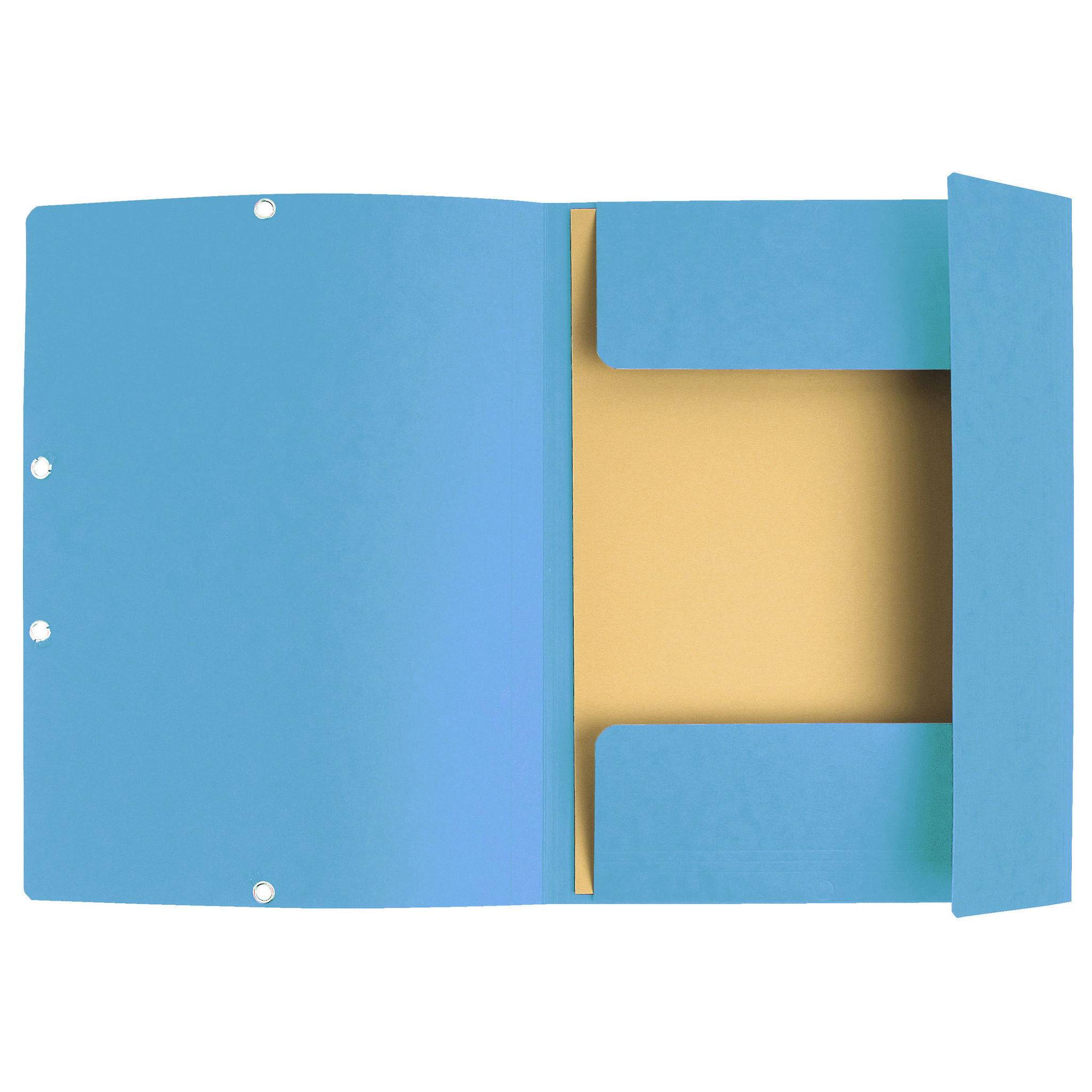 Exacompta 25x Sammelmappe + Gummizug 3 Klappen Karton 400g/m2 A4 Türkis 55519E