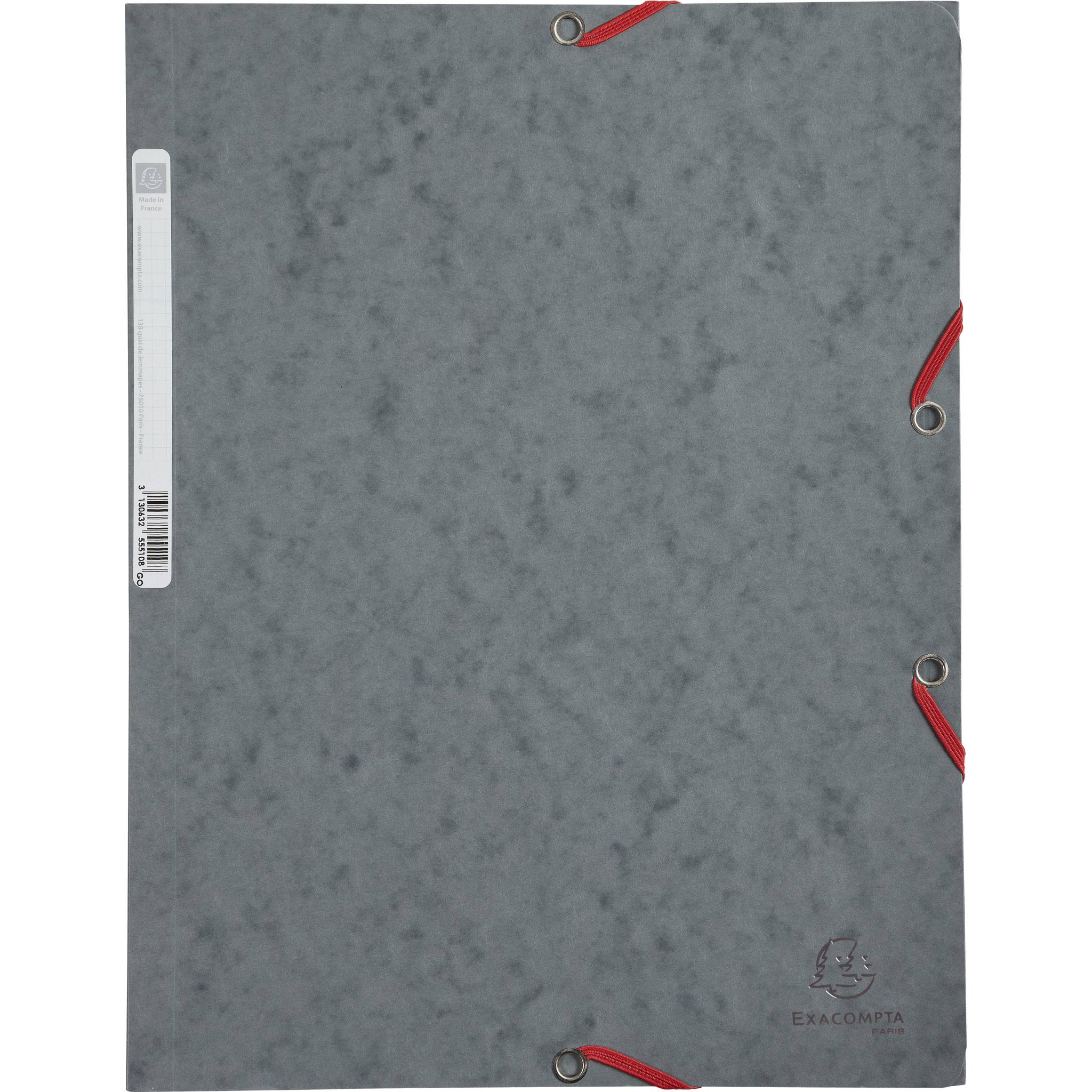 Exacompta 25x Sammelmappe + Gummizug 3 Klappen Karton 400g/m2 A4 Grau 55511E