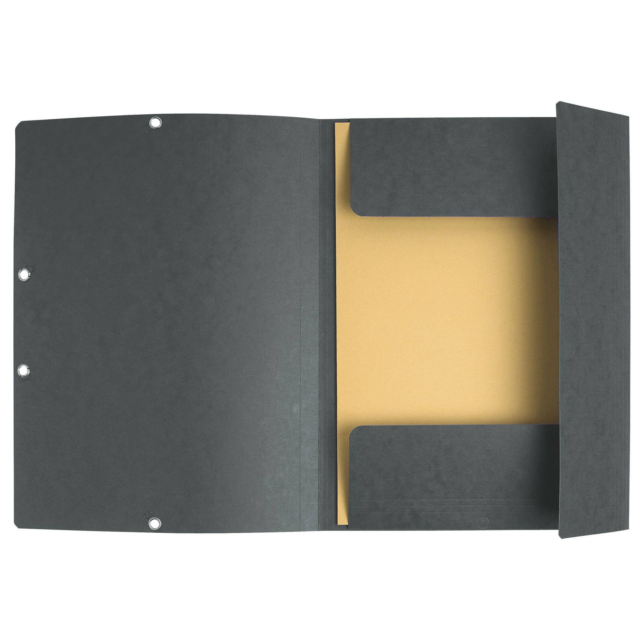 Exacompta 25x Sammelmappe + Gummizug 3 Klappen Karton 400g/m2 A4 Grau 55511E