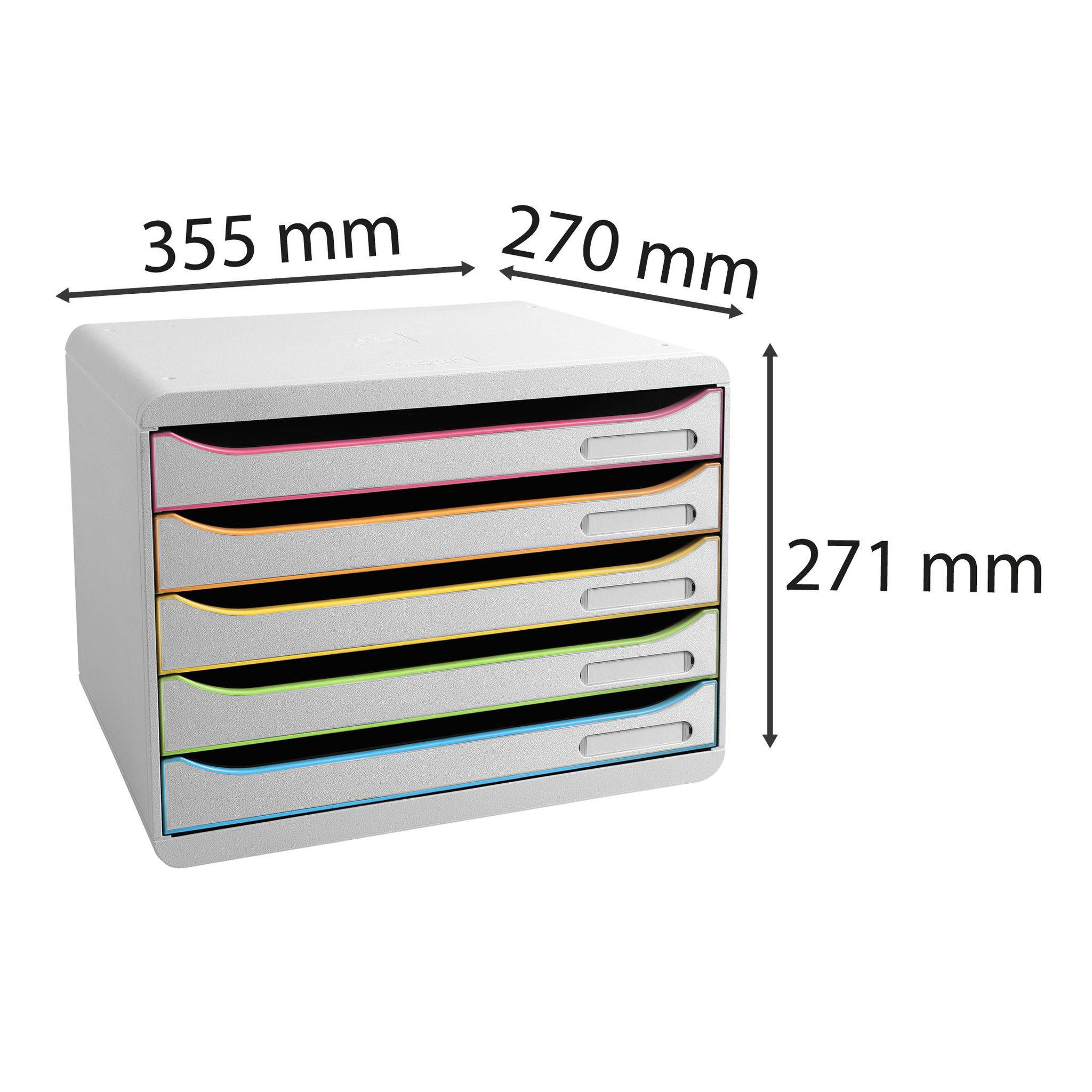 Exacompta Schubladenbox BigBoxPlus Horizon Quer 5 Schub Weiss/Harlekin 308913D