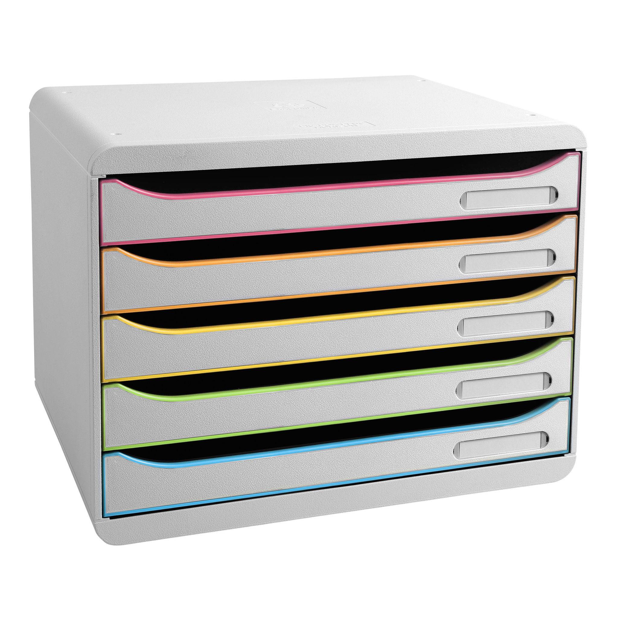Exacompta Schubladenbox BigBoxPlus Horizon Quer 5 Schub Weiss/Harlekin 308913D