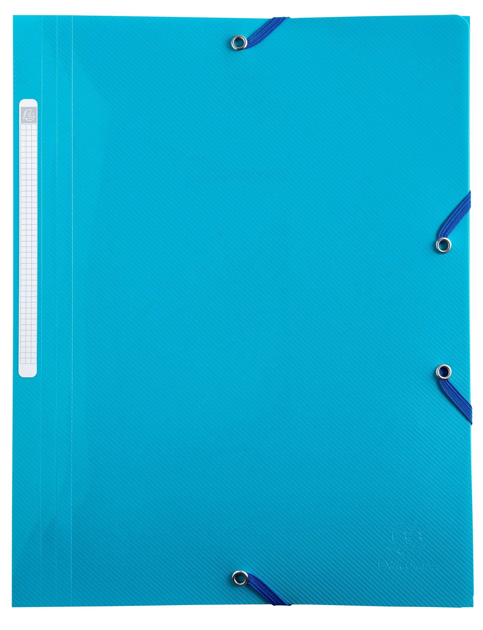 Exacompta 24x Sammelmappe A4 + Gummizug 3 Klappen Recycling-PP sortiert 55110E