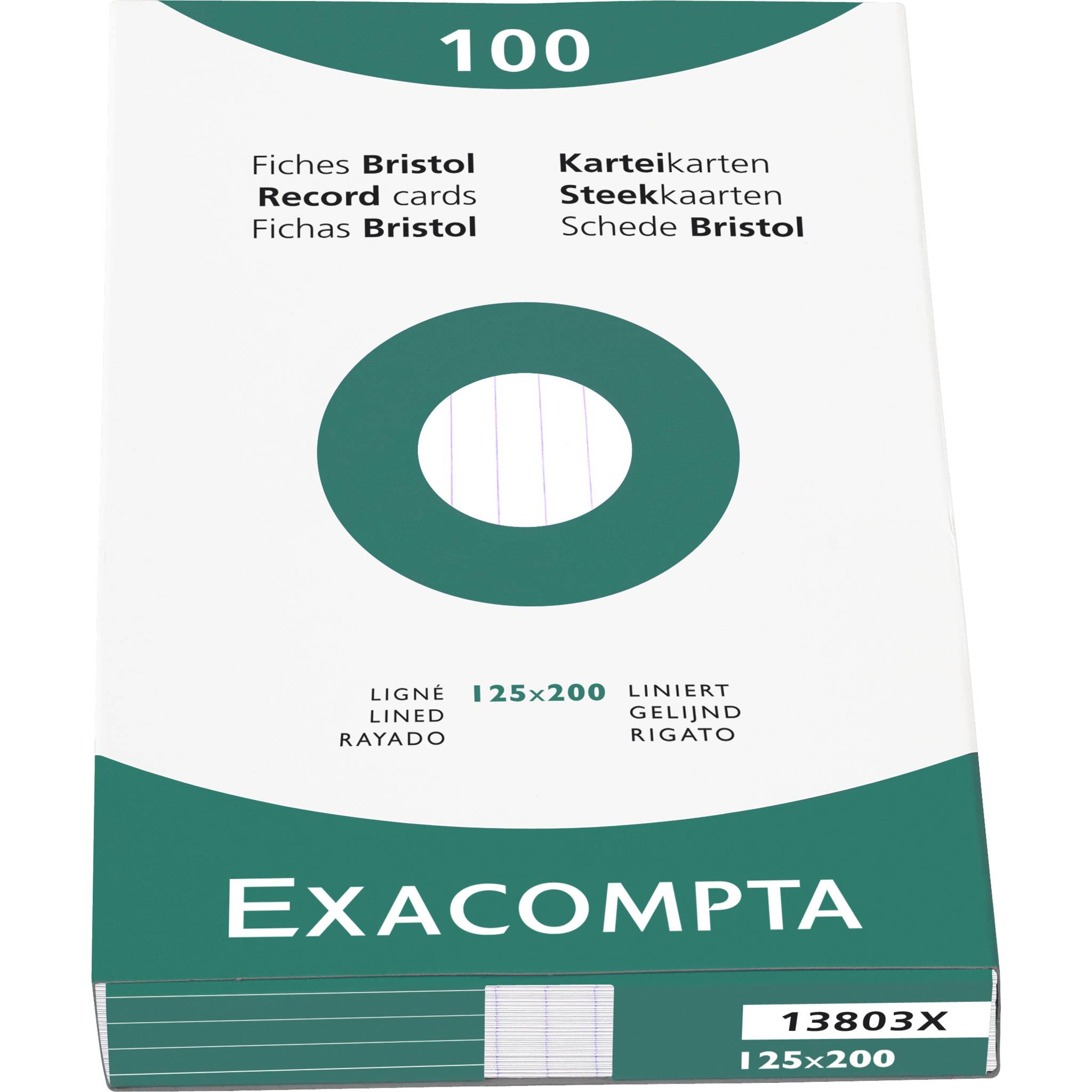 Exacompta 12x Karteikarten 125x200mm liniert Faltschachtel 100 Stück Weiß 13803X