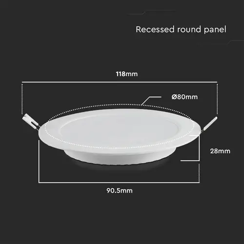 V-TAC LED-Einbauleuchte VT-61003, EEK: E, 3 W, 330 lm, 6500 K, weiß V-TAC LED-Einbauleuchte VT-61003, EEK: E, 3 W, 330 lm, 6500 K, weiß