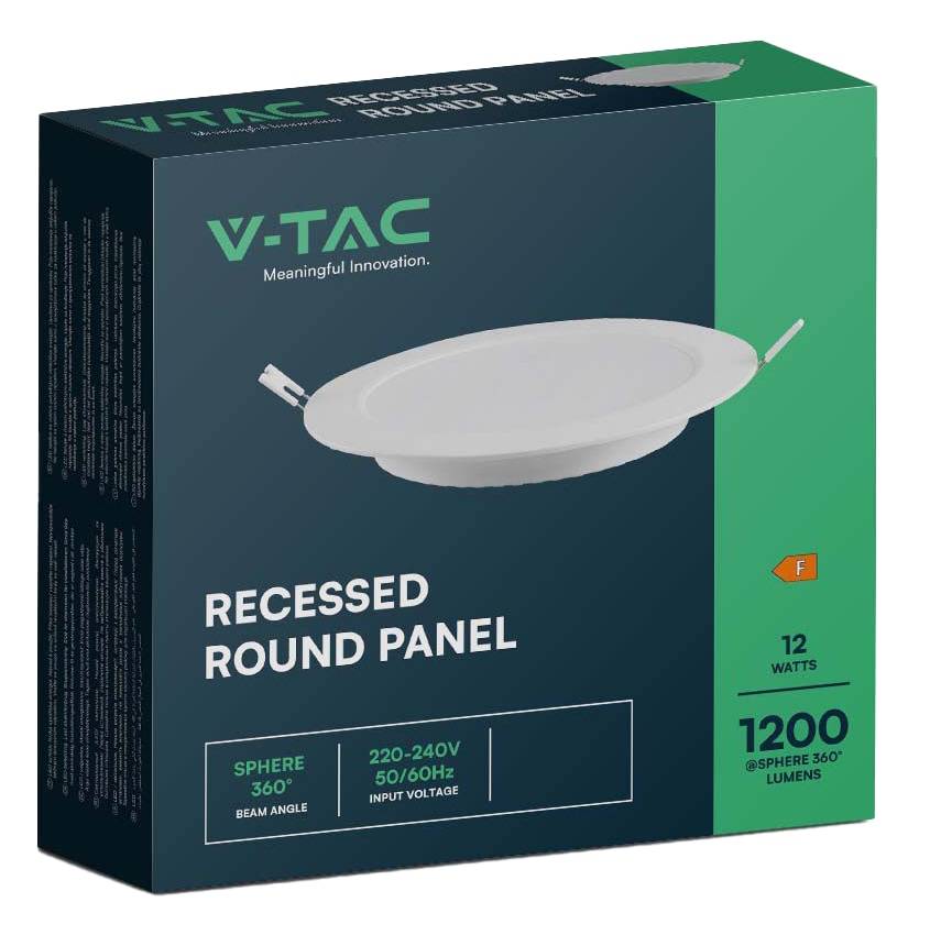 V-TAC LED-Einbauleuchte VT-61012, EEK: F, 12 W, 1200 lm, 4000 K
