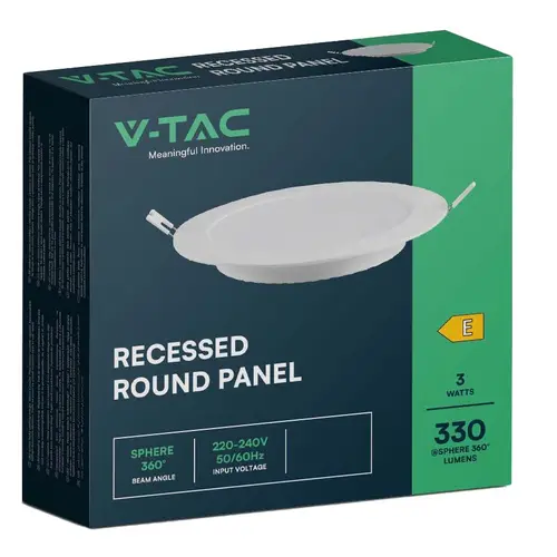 V-TAC LED-Einbauleuchte VT-61003, EEK: E, 3 W, 330 lm, 4000 K V-TAC LED-Einbauleuchte VT-61003, EEK: E, 3 W, 330 lm, 4000 K