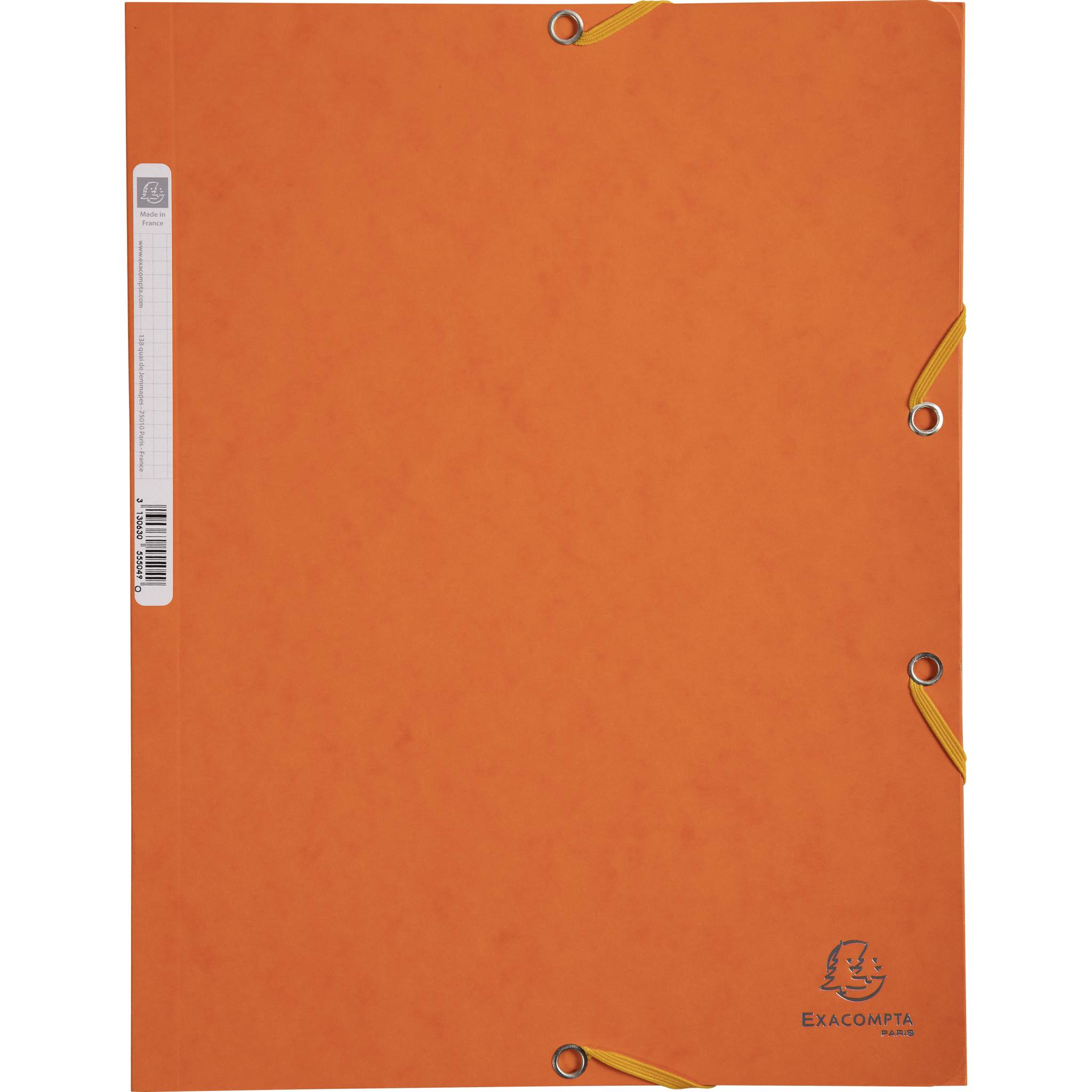 Exacompta 25x Sammelmappe + Gummizug 3 Klappen Karton 400g/m2 A4 Orange 55504E