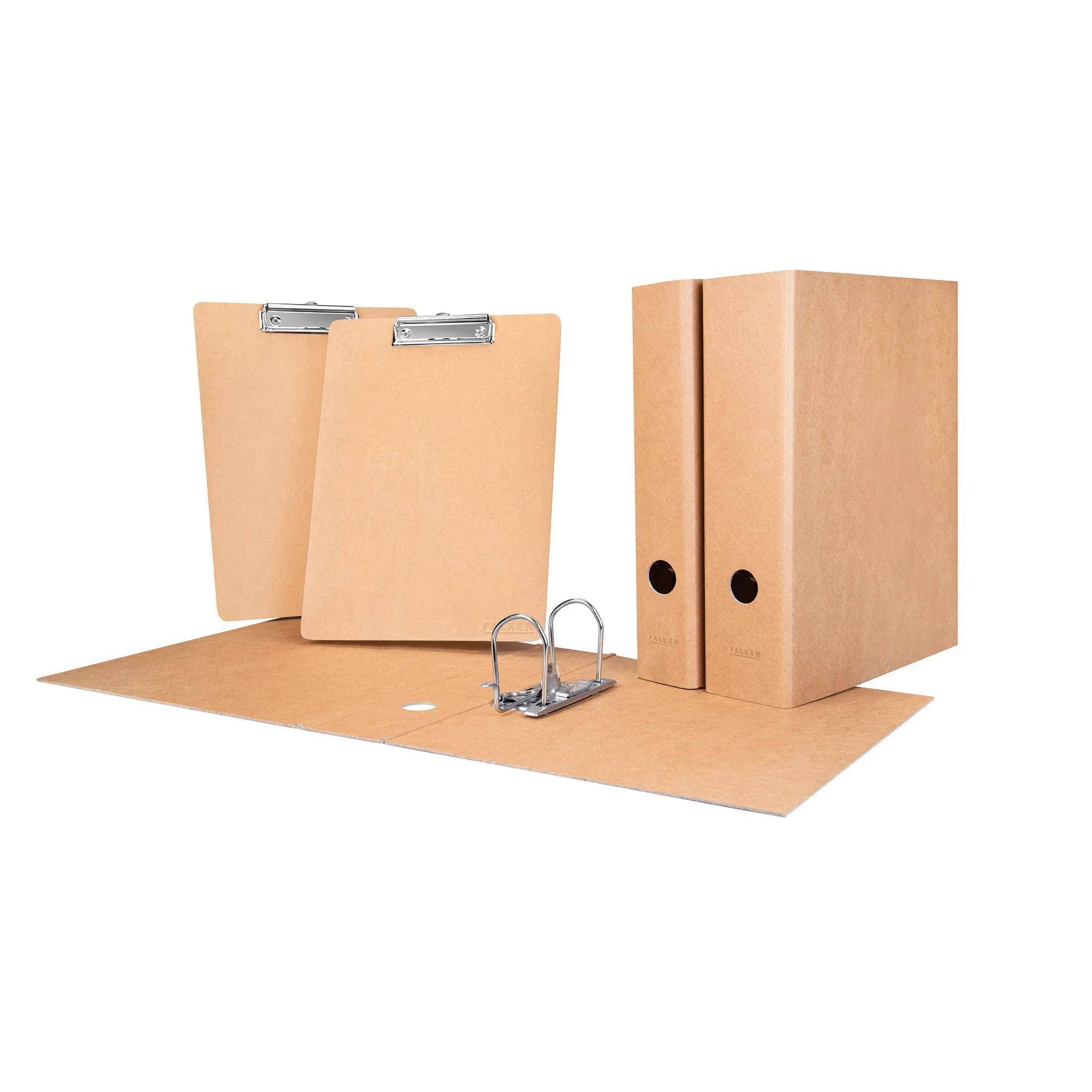 Falken 10x Vegan Ordner PURE Nature A4, ohne Kantenschutz - Braun - 15072680F