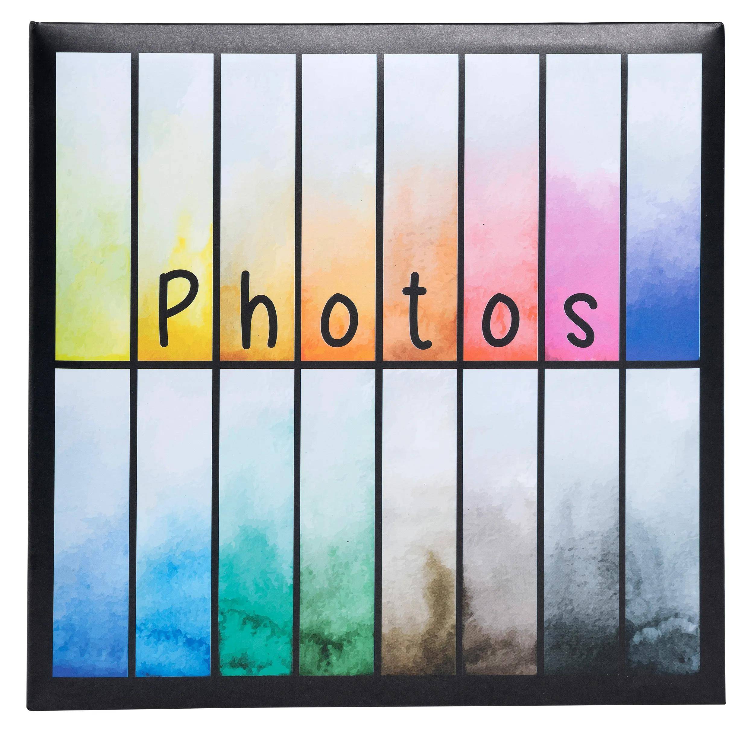 Exacompta 6x Einsteckalbum für 200 Fotos, 22,5x22cm, Rainbow - Schwarz - 62882E